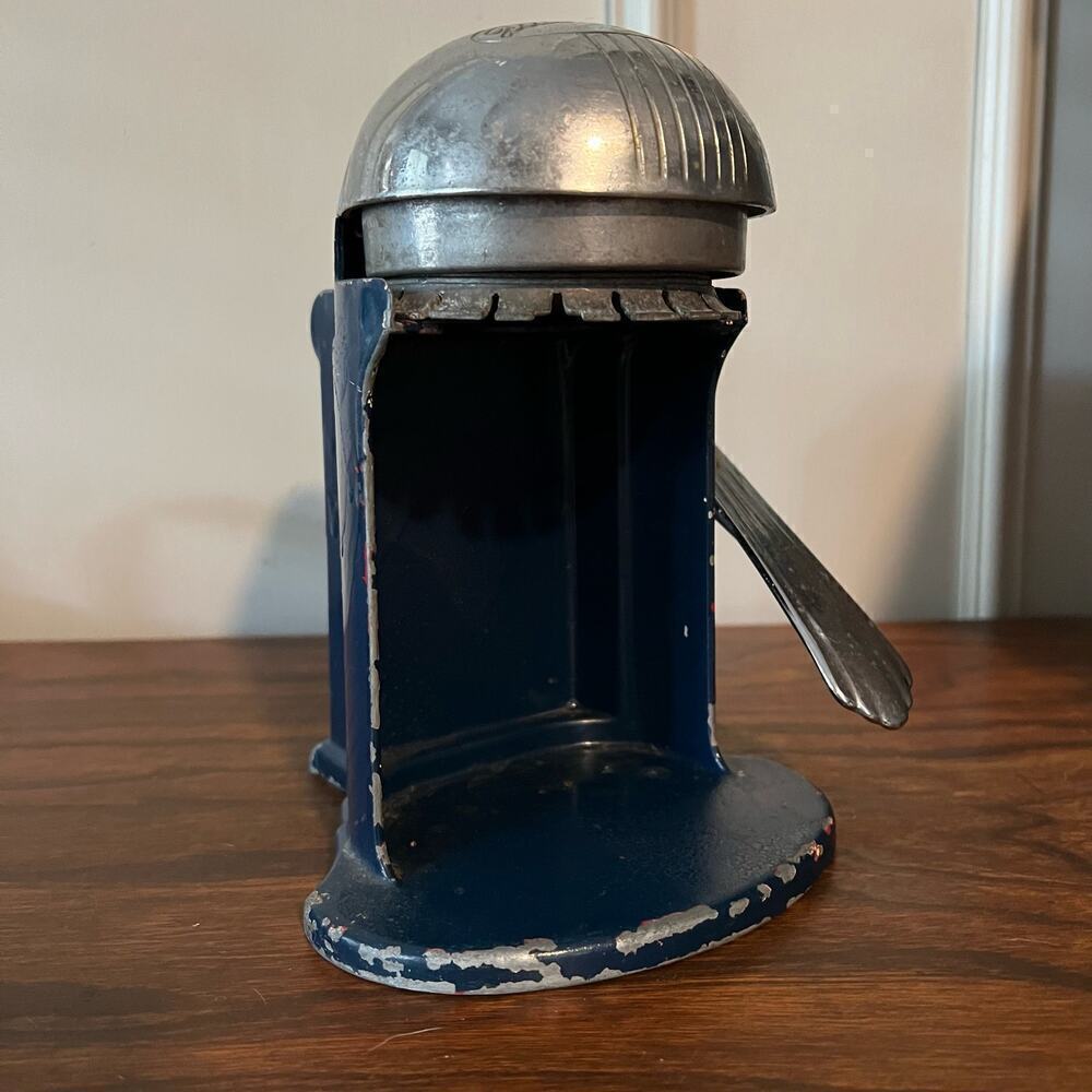 Vintage 1950's Navy Blue Chrome RIVAL JUICE-O-MAT Tilt-Top Manual Juicer Retro